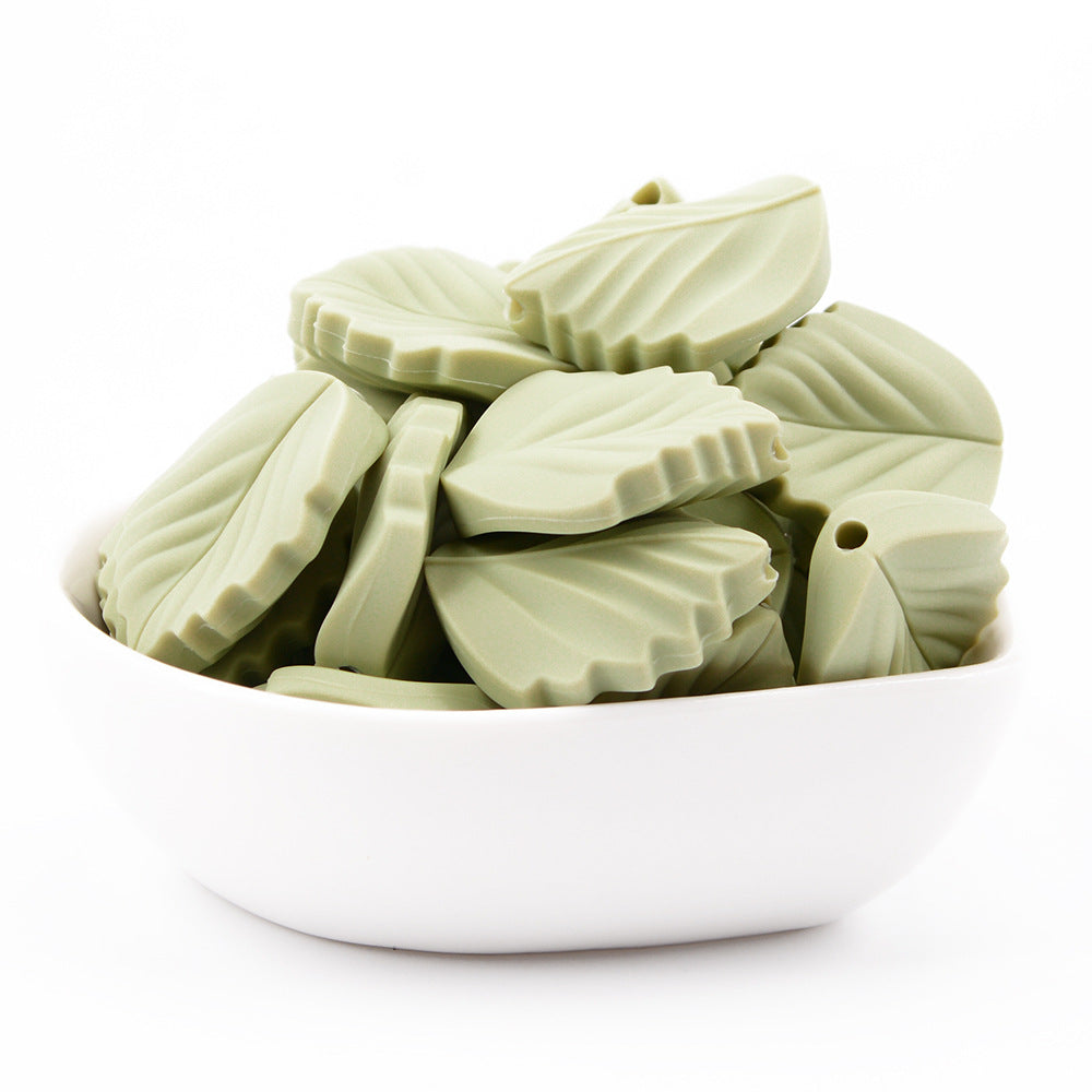 Cuentas De Silicona De Hojas De Dibujos Animados 100pcs Al Por Mayor